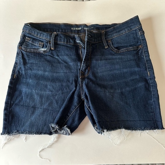 Old Navy Women’s Jean Shorts Denim Midi 10 Stretch 5” DIY Cut Offs Medium Wash - Picture 1 of 10